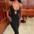 Y2K popular cross-border European and American women’s summer bandage sexy Hip Wrap Dress Black