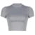 Solid O-neck Crop Top Women Casual Basic Short Sleeve Fitted T-shirt Summer Minimalist Outfits High Street Lady Tee