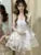Elegant Princess Party White Dress Sleeveless Summer New Y2K Ruffles A-line Short Dresses for Women Korean One Piece Vestido