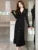 Autumn Solid Knitted Dresses for Women Single Breasted Chic Flared Sleeve Ruffles Hem Casual  Female Office Elegant Robes