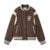 Coat Women Embroidery Patchwork Contrast Color Loose Jacket  New Winter Imitation Woolen Baseball Jacket