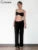 Shirring Trim Women 2 Piece Summer Unique Fashion Solid Crop Camisoles+Elastic Waist Pants Female Matching Sexy Clubwear