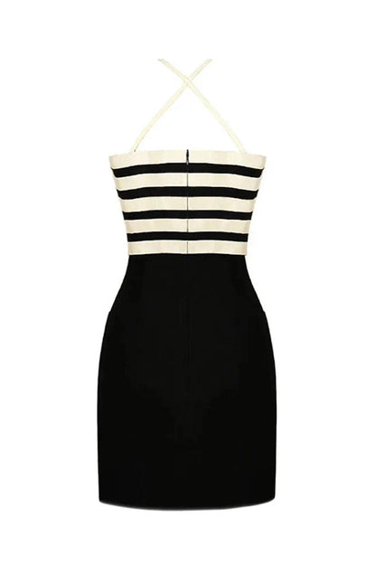 Sleeveless O Neck Slim Fit Mini Dress with Straps