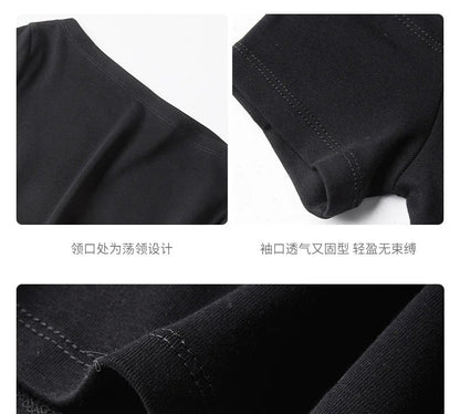 Solid Off Shoulder Short Sleeve T Shirt Simple Basic Single Sleeved Jumper Top Streetwear Slim Fit FeY2K Clothes Tees