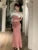Sexy Bodycon Off Shoulder Party Dress Women  New Slim Waist Patchwork Elegant Lady Fashion Prom Robe Long Vestidos Mujers