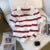New Striped Pattern Collared Sweater Versatile Short Sleeve Knitted Top For Spring & Summer Women’s Clothing Crop Top