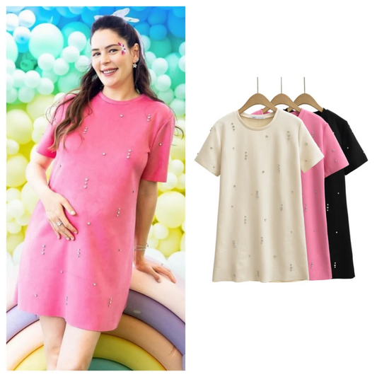 Spring New Women’s Fashion, Elegance, Leisure and Versatile Jewelry, Plush Texture Dress