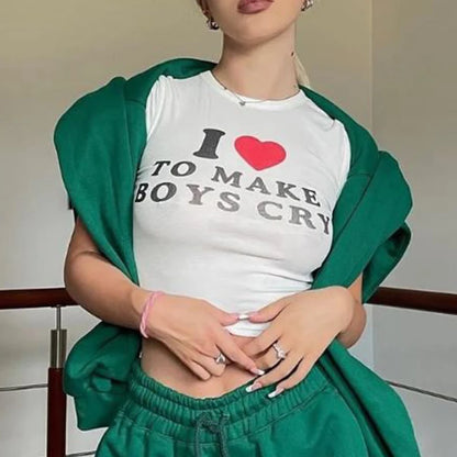 Short sleeved New Elastic Top Women’s Letter Printing Women’s Sexy T-shift