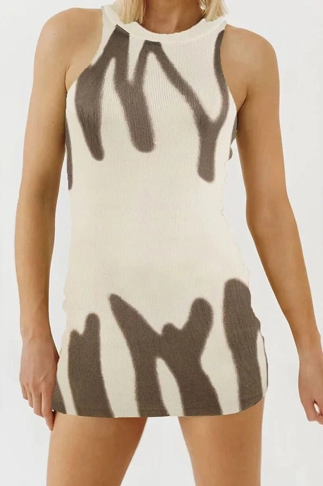 Backless Straps Sleeveless Slim Fit Mini Dress