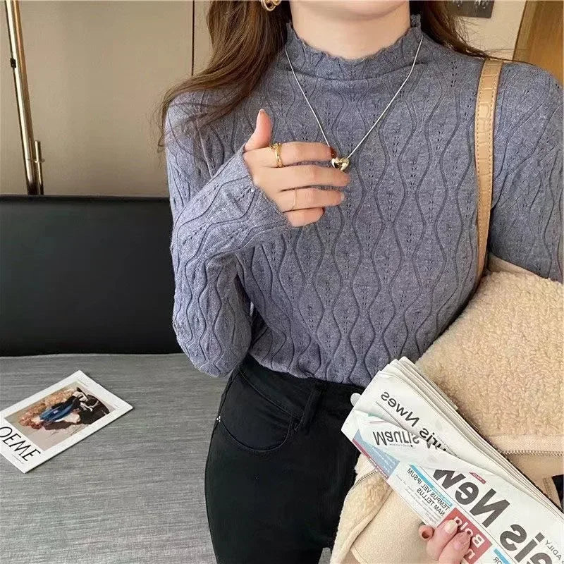 New Faux Cashmere Turtleneck Women Sweaters Autumn Winter Warm Pullover Slim Tops Knitted Sweater Jumper Soft Pull Female