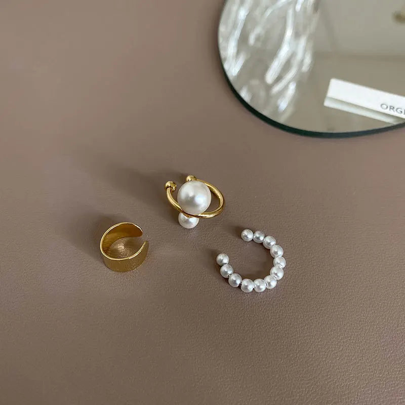 LIZAKOSHT 3Pcs Ear Cuff Clip-on Earrings Set for Women Minimalist Fashion Cartilage Hoops Jewelry 2024