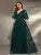 V-neck irregular cross large flared sleeves embroidered lace skirt