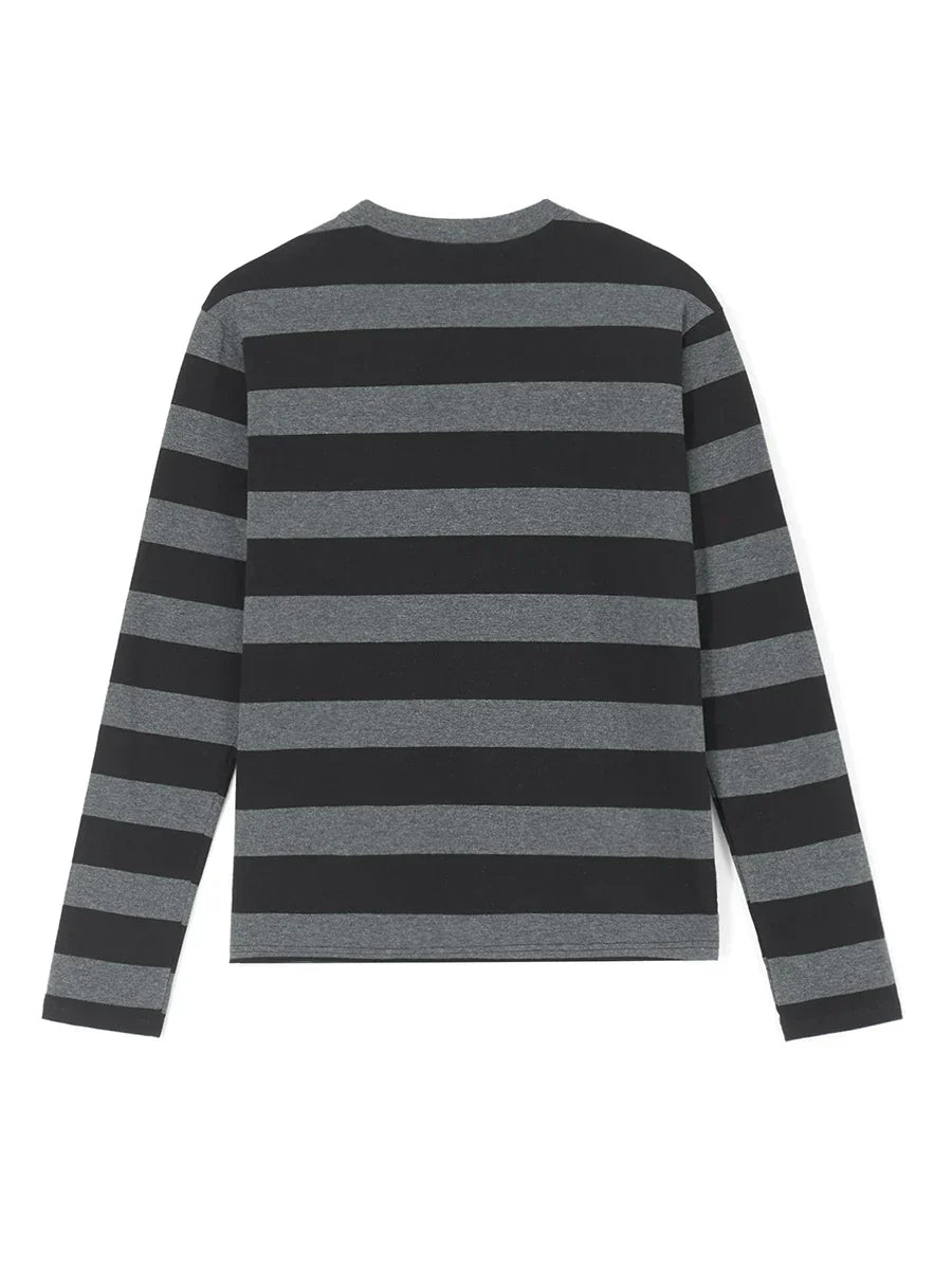 y2k Aesthetic T Shirt  Grey Striped Long Sleeve Tops Gothic E Girl Punk Dark Academia Clothes Streetwear