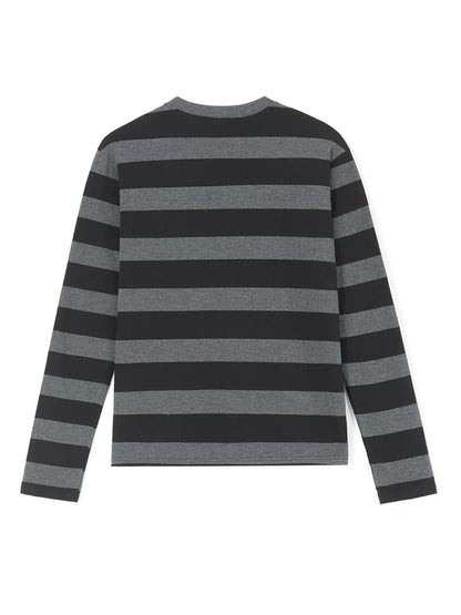 y2k Aesthetic T Shirt  Grey Striped Long Sleeve Tops Gothic E Girl Punk Dark Academia Clothes Streetwear
