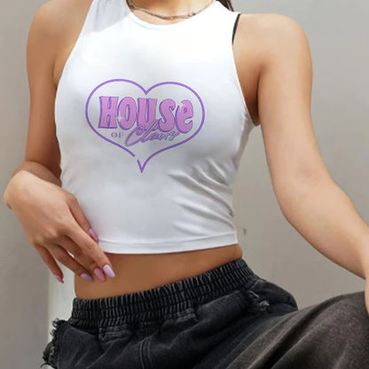 Short-sleeved T-shirt women’s summer new fashion sweet spice print design sense short slim-fit top