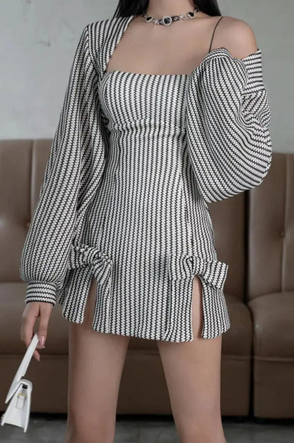 Bow Splice Mini Dress