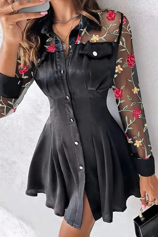 Vintage Embroidered Mini Dress