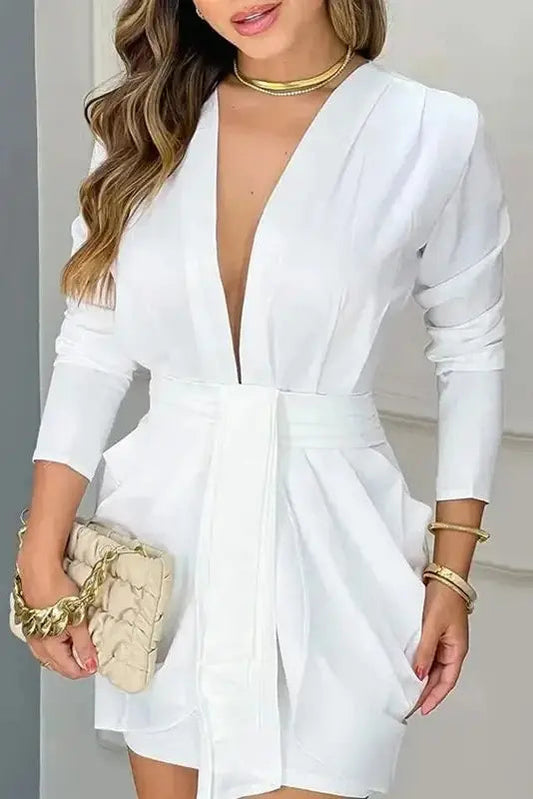 Deep V Mini Dress