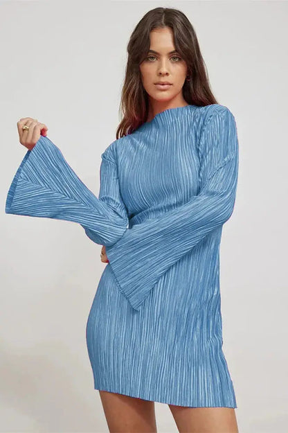 Slim Pleated Mini Dress