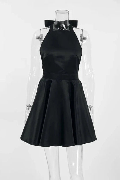 High Waist Sleeveless A-Line Mini Dress