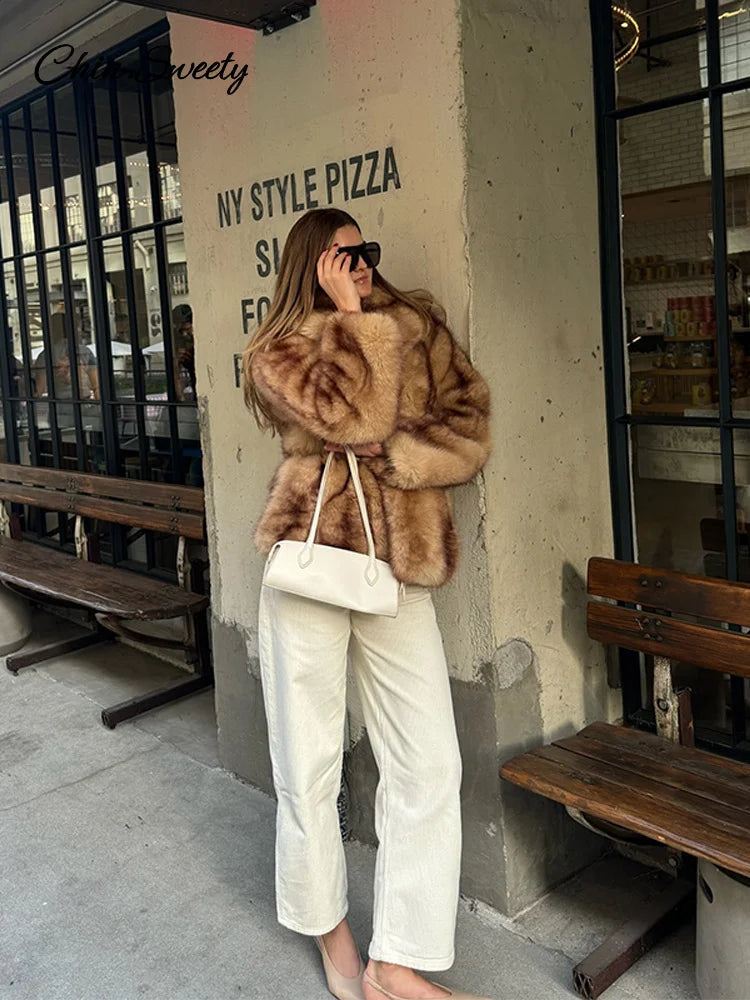 Oversized Fluffy Faux Fur Coats For Women  Winter Autumn Loose Lapel Cardigan Jacket Fashion High Street Warm Outwear New