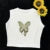 Pure wind short short sleeve female Korean spice girl round neck print wearing top with shoulder slimming T-shirt trend