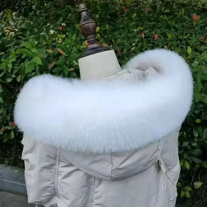 Soft Women Scarf Winter Faux Fox Fur Collar Furry Warm Thicken Men Parka Coat Hood Decor Fake Fur Shawl Luxury Scarves