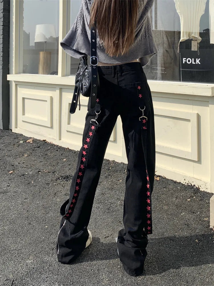 Star Print Strap Pants