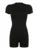 Back Zip Up O Neck Short Sleeve Skinny Sexy Gray Playsuits For Women Black Solid Basic Casual Sports Summer Rompers