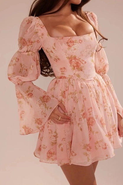 Elegant Printed Slim Bodycon Mini Dress