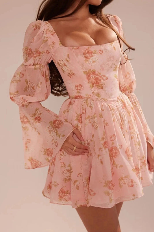 Elegant Printed Slim Bodycon Mini Dress