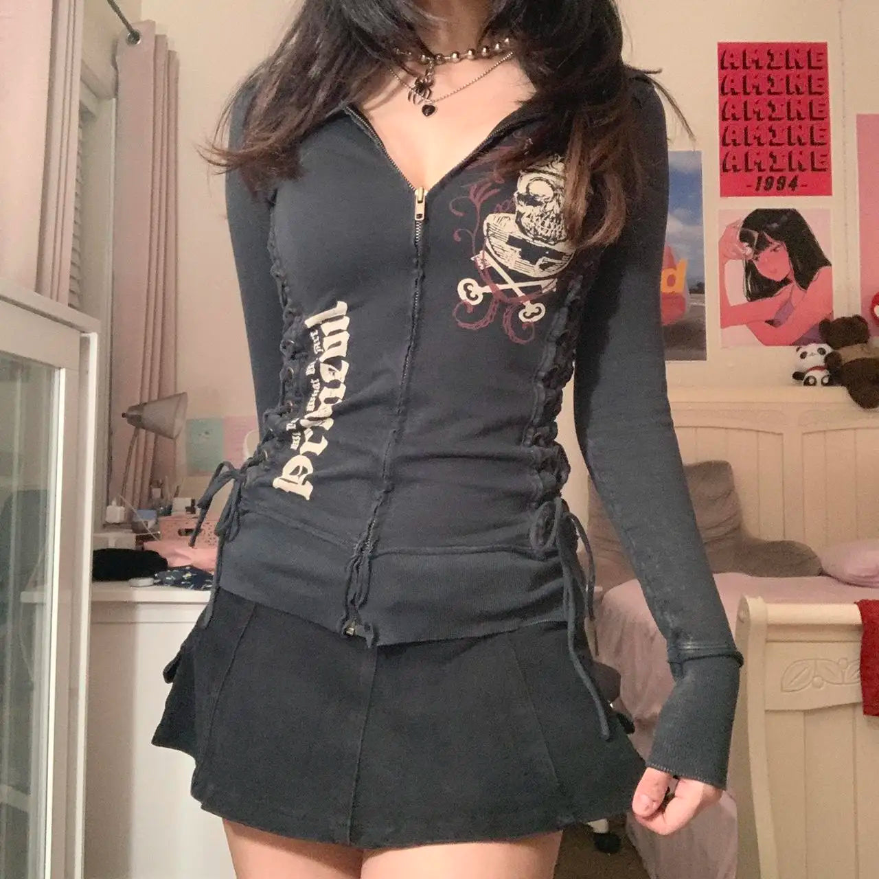 Vintage Bandage Detail Long Sleeve Jacket