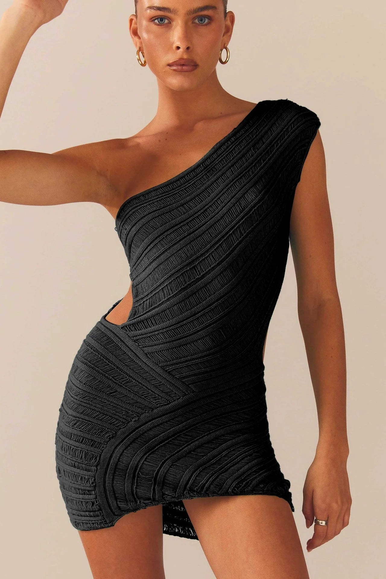 Bodycon Mini Dress with Hollow Out Detail