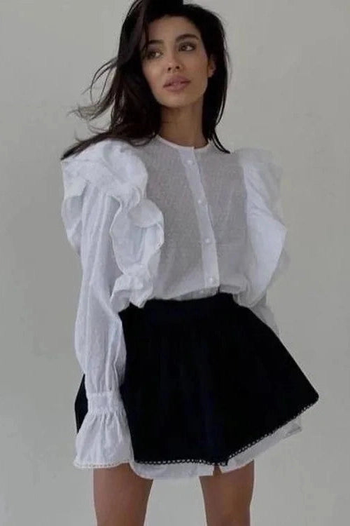 Flare Sleeve Patchwork Mini Dress