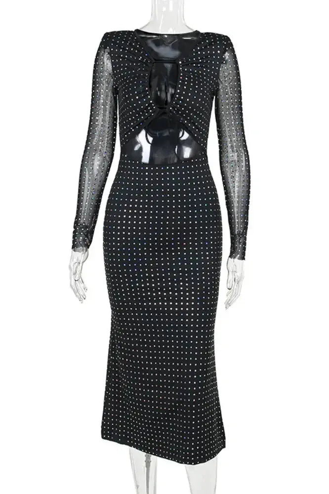 Glamorous Sequin Sparkle Maxi Dress with Dazzling Shine