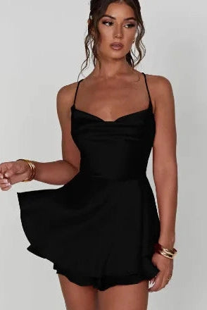 Spaghetti Strap Backless Mini Dress