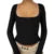 y2k Lace Trim Crop Top Women Square Neck T Shirt with Little Flower 2000s Fairycore Grunge Clothing Spring Streetwear