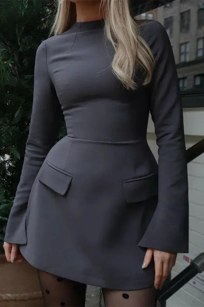 Patchwork High Waist Mini Dress