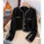Cropped Black Tweed Jacket Women Vintage Suit Quilted Coat Winter Short Blazer Ladies Korean Elegant Thick Outerwear Tops