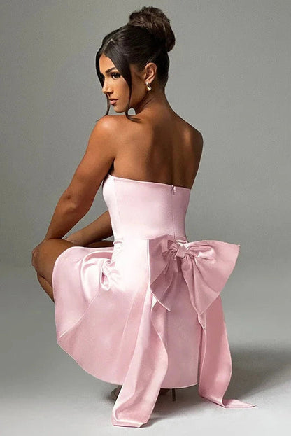 Strapless Zipper Mini Dress