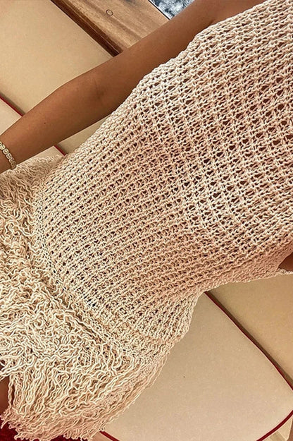 Sleeveless Mini Dress with Hollow Out O-Neck
