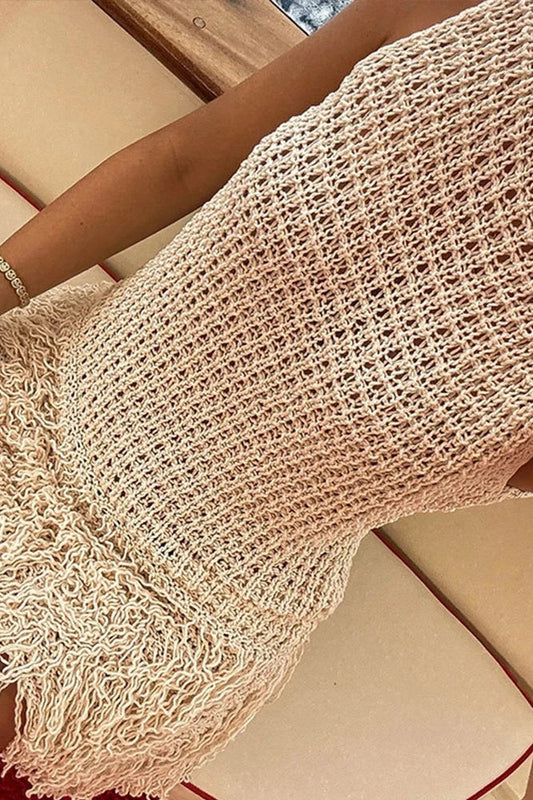 Sleeveless Mini Dress with Hollow Out O-Neck