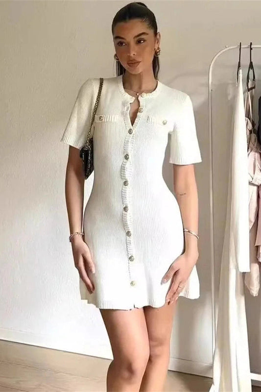 Elegant Patchwork Slim Fit Mini Dress