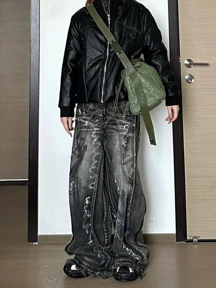 Vintage Graffiti Loose Pants