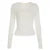 Solid Sweet Lace Trim V-Neck Women¡¯s Top Long Sleeve Balletcore Slim Autumn Trendy New T-Shirt Fashion All-Match Basic