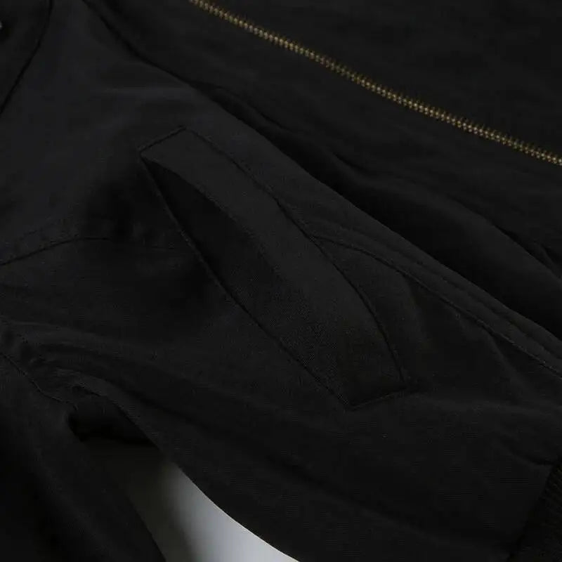 Retro Zip Up Stand Collar Jacket