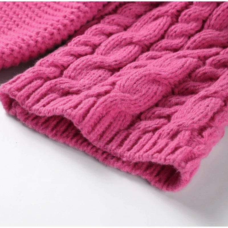 Loose Twist Knitted Sweater Pullover Women Oversize O-neck Long Batwing Sleeve Female Pullovers 2025 Autumn Winter Lady Sweaters