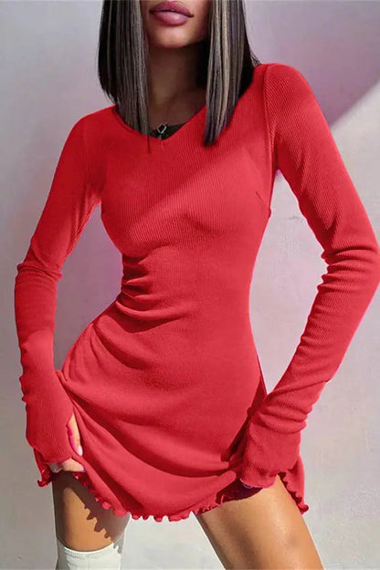 Ruffled Bandage Mini Dress - Ruffled Mini Dress