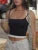 Contrast Patchwork Halter Lace-Up Camisole Crop Top Women Basic Casual Streetwear
