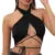 T2K cross-border hot selling summer solid color backless chest strap women’s single piece top from Europe and America